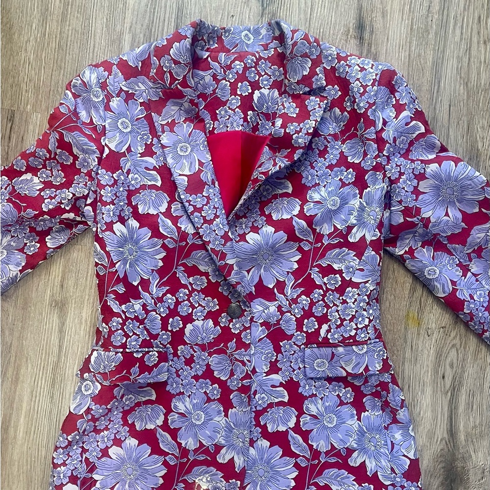 Gorgeous Brocade Red and Purple Women's Blazer